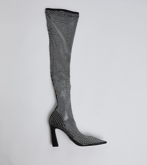 ستيف مادن  أحذية عالية الركبة - أسود Knee length Boots