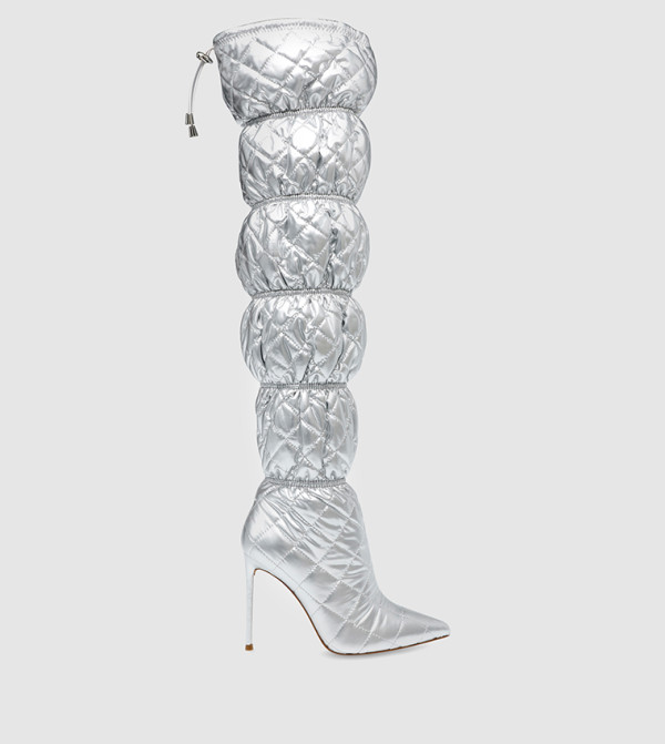 Steve Madden  Knee High Boots - Silver Knee High Boots