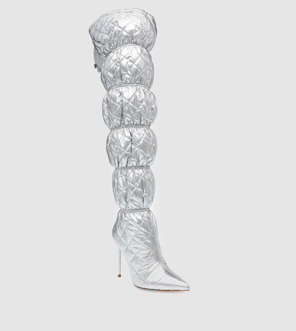 Steve Madden  Knee High Boots - Silver Knee High Boots