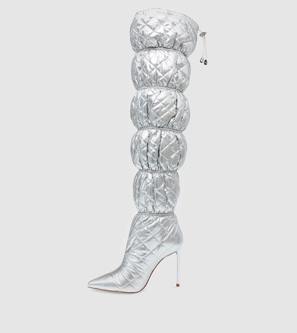 Steve Madden  Knee High Boots - Silver Knee High Boots