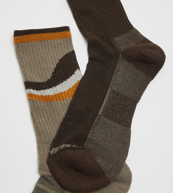 سكيتشرز  جوارب   - بني  Calf Length Socks