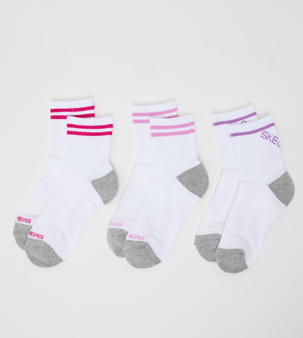 سكيتشرز  جوارب للمنتصف الساق  - أبيض Calf Length Socks