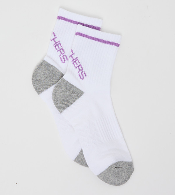 سكيتشرز  جوارب للمنتصف الساق  - أبيض Calf Length Socks
