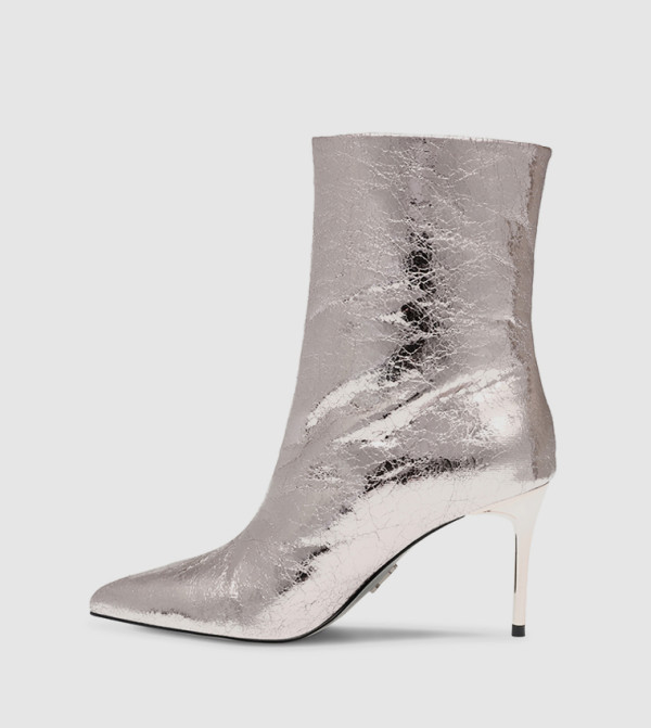 Steve Madden  Calf Boots - Silver Ankle Boots