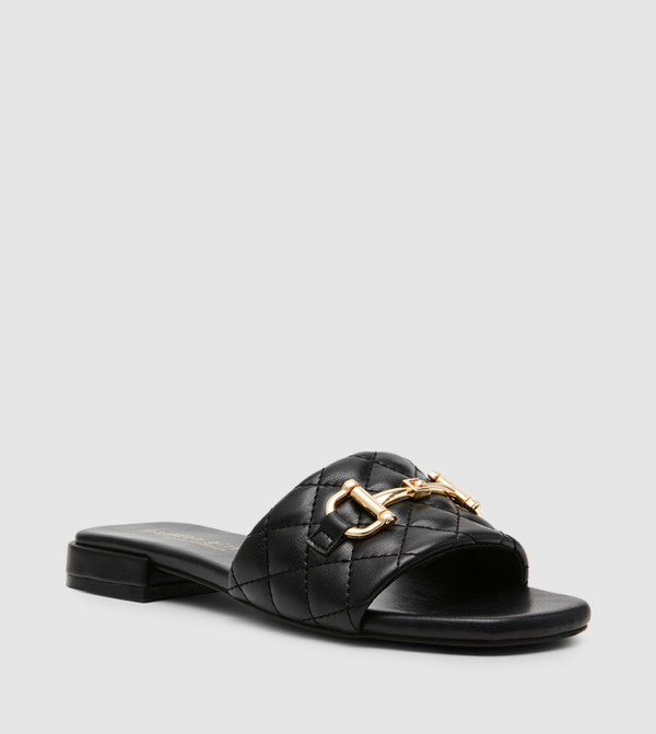 Steve Madden  - Black Flat Sandals