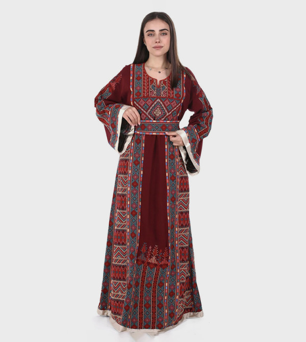 Al Bent Al Sharqieh  Jalabiya - Burgundy Jalabiyas