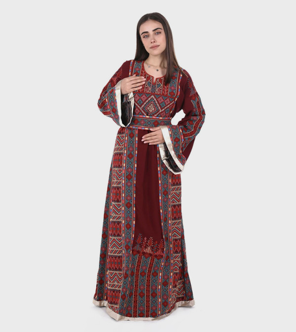 Al Bent Al Sharqieh  Jalabiya - Burgundy Jalabiyas