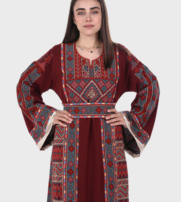 Al Bent Al Sharqieh  Jalabiya - Burgundy Jalabiyas