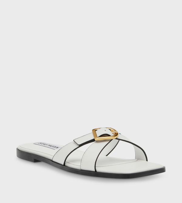 Steve Madden  Flat Sandals - White Flat Sandals