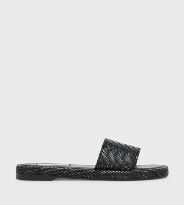 ستيف مادن  صنادل - أسود Flat Sandals