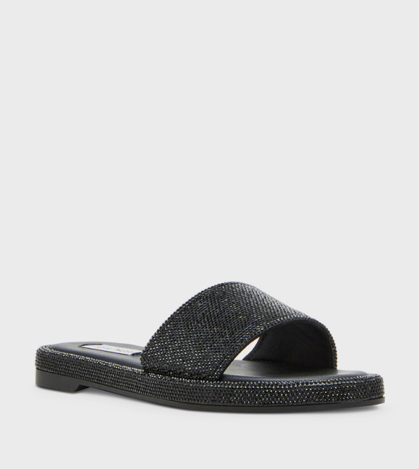 ستيف مادن  صنادل - أسود Flat Sandals