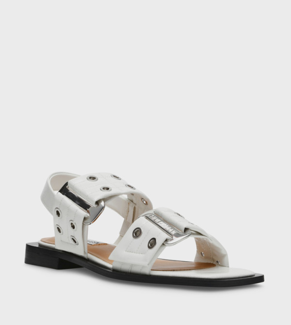 Steve Madden Steve Madden - White Flat Sandals