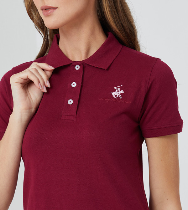 Beverly Hills Polo Club modest wear - Maroon Casual Dress