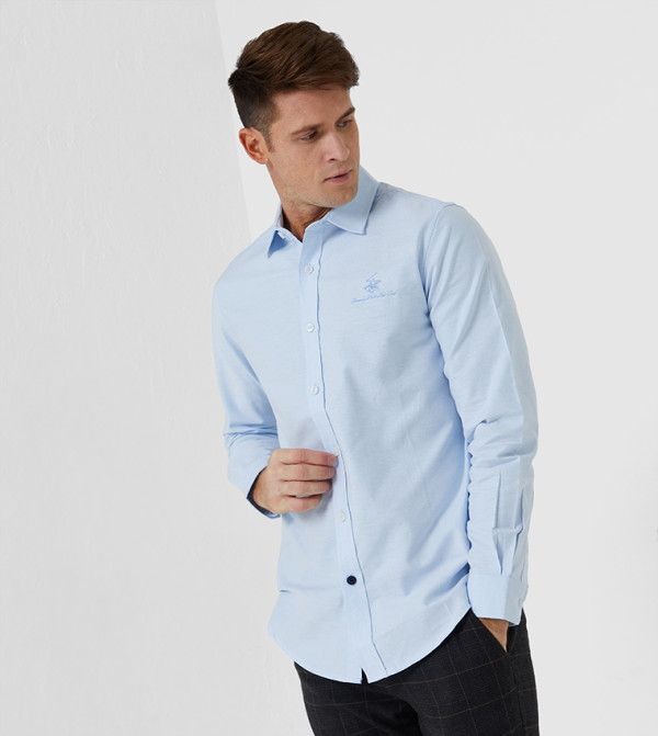 Beverly Hills Polo Club Shirts - Blue Casual Shirt