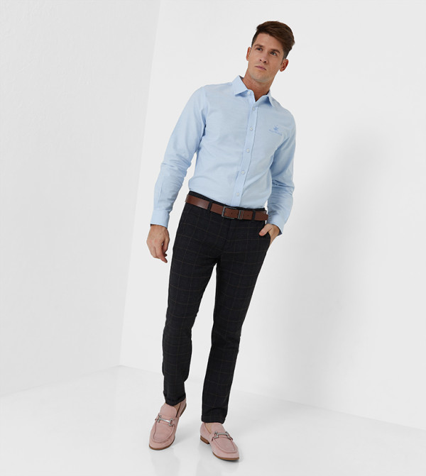 Beverly Hills Polo Club Shirts - Blue Casual Shirt