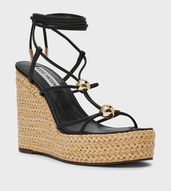 ستيف مادن  summer-workwear-w - أسود أحذية كعب سميك