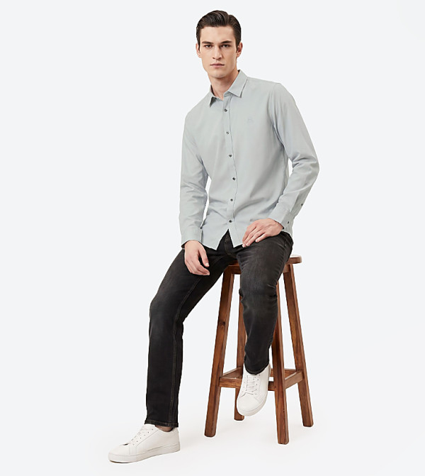 Beverly Hills Polo Club  Casual Shirts - LIGHT GREY Long Sleeves