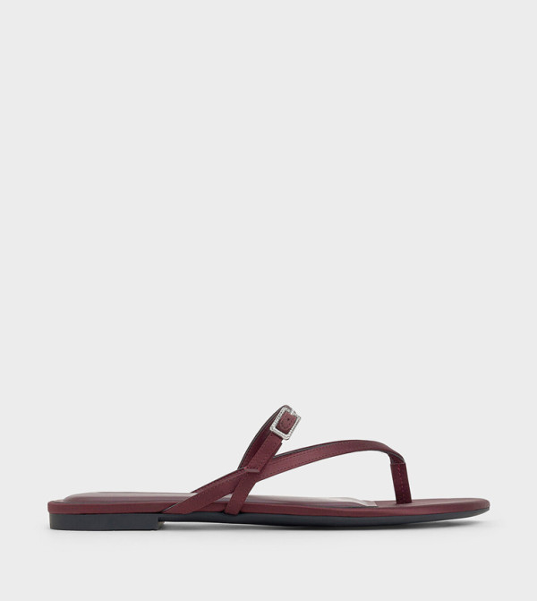 Charles & Keith Charles & Keith - Burgundy Flat Sandals
