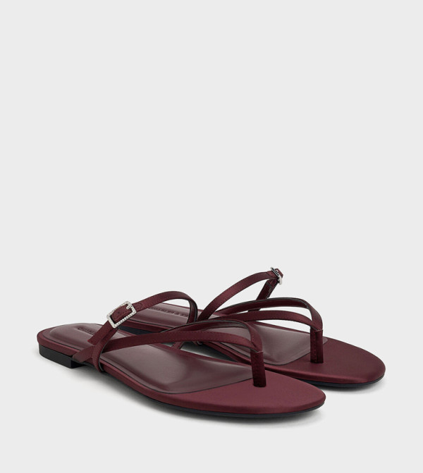 Charles & Keith Charles & Keith - Burgundy Flat Sandals