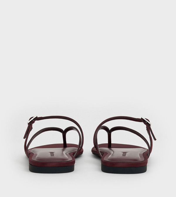 Charles & Keith Charles & Keith - Burgundy Flat Sandals