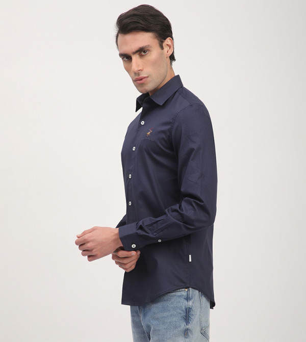 Beverly Hills Polo Club Shirts - Blue Long Sleeves