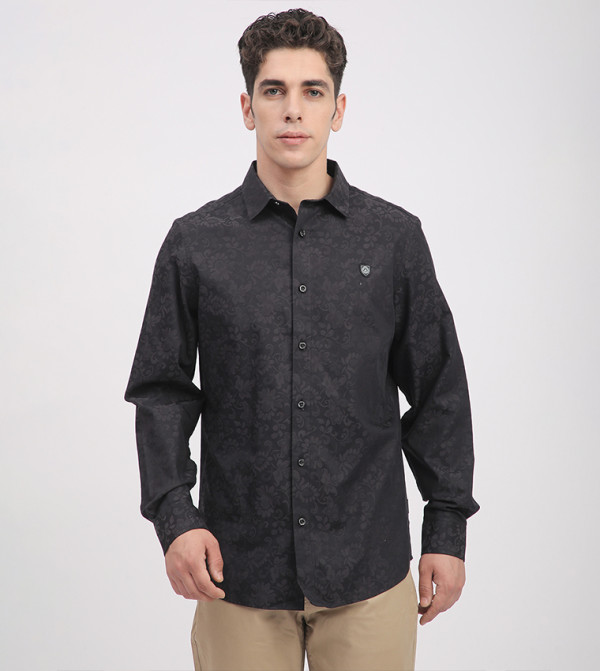 Beverly Hills Polo Club  Casual Shirts - Black Casual Shirts