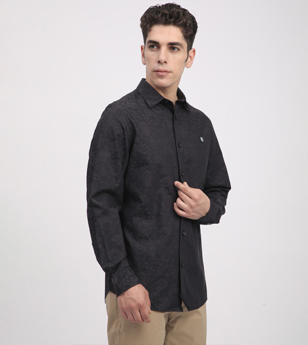 Beverly Hills Polo Club  Casual Shirts - Black Casual Shirts