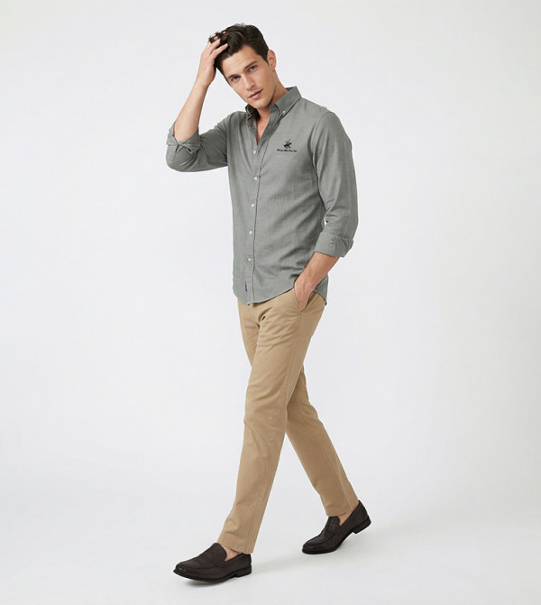 بيفرلي هيلز بولو كلوب  قمصان - زيتي  Long Sleeves