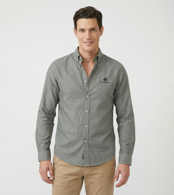 بيفرلي هيلز بولو كلوب  قمصان - زيتي  Long Sleeves
