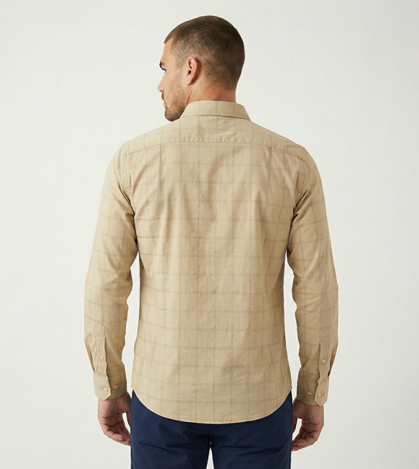 Beverly Hills Polo Club  Casual Shirts - Khaki Long Sleeves