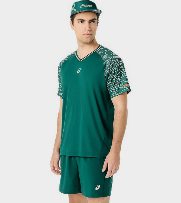 اسيكس  ملابس رياضة - أخضر T-Shirts & Vests