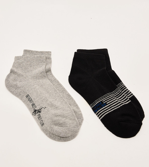 Beverly Hills Polo Club Socks - Grey Ankle Length Socks