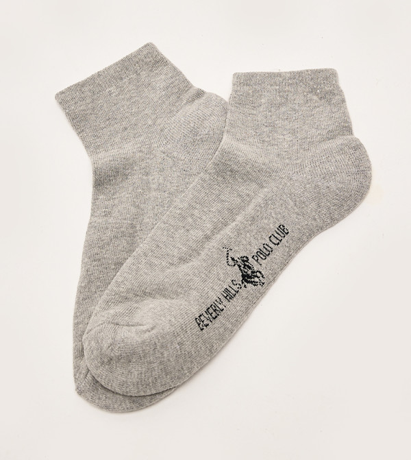 Beverly Hills Polo Club Socks - Grey Ankle Length Socks