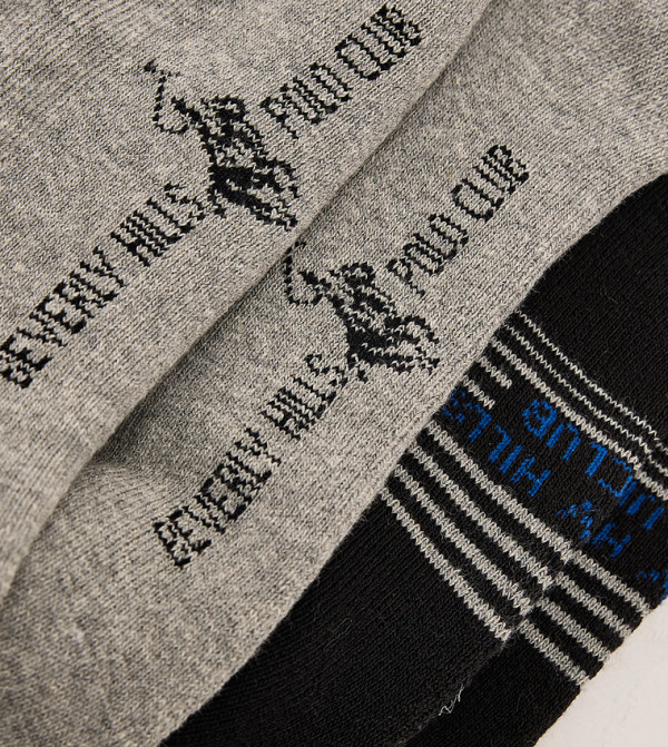 Beverly Hills Polo Club Socks - Grey Ankle Length Socks