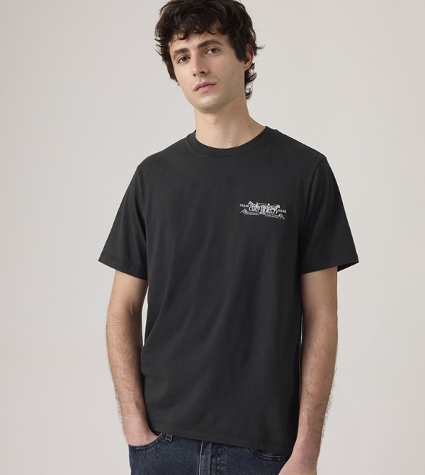 Levi's  Casual T-Shirts - Black Round Neck T-Shirts
