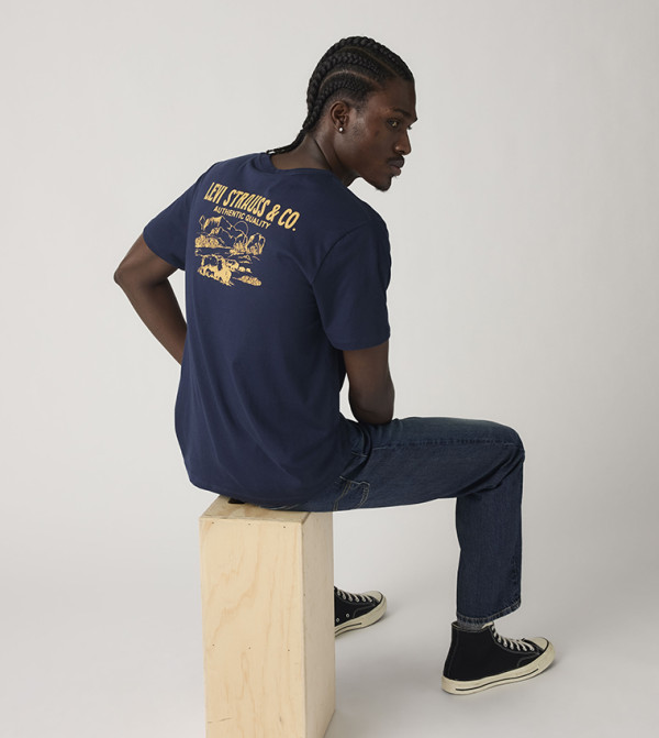 Levi's  T-Shirts - Navy Round Neck T-Shirts