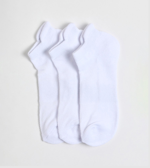 R&B  Ankle Length Socks - White Ankle Length Socks