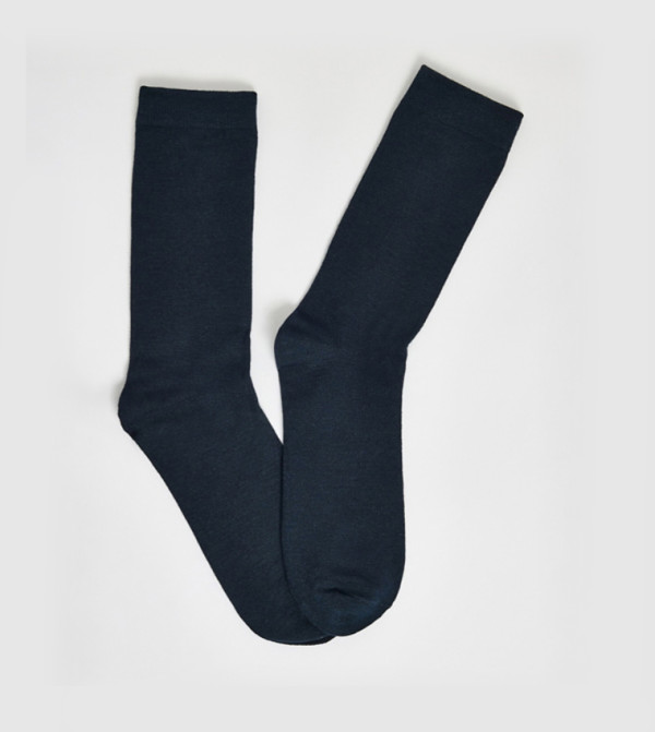 R&B  Calf Length Socks - Navy Calf Length Socks