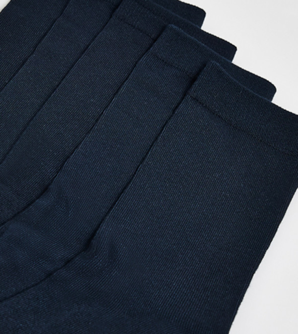 R&B  Calf Length Socks - Navy Calf Length Socks