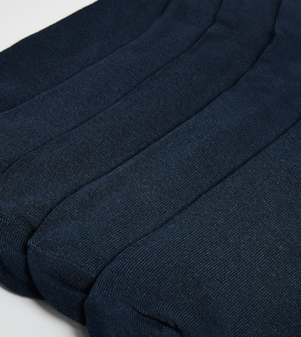 R&B  Calf Length Socks - Navy Calf Length Socks
