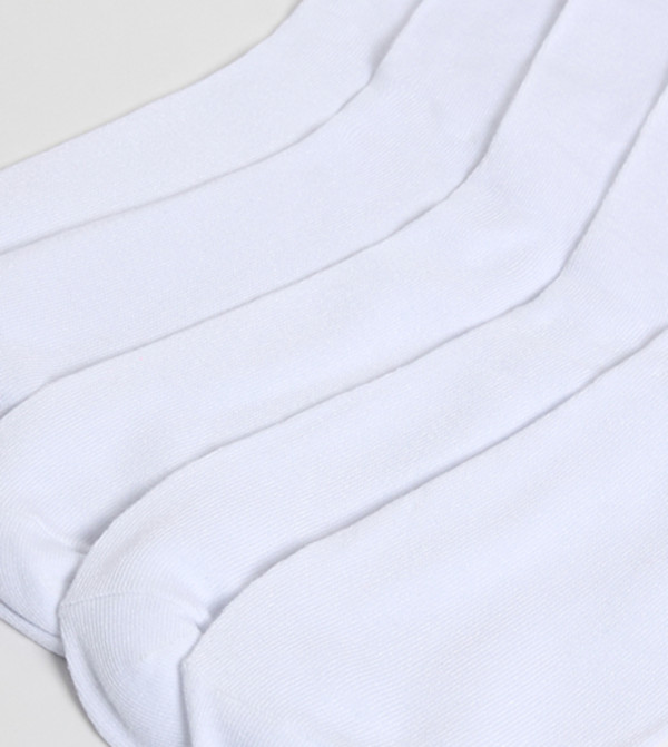 R&B  Calf Length Socks - White Calf Length Socks