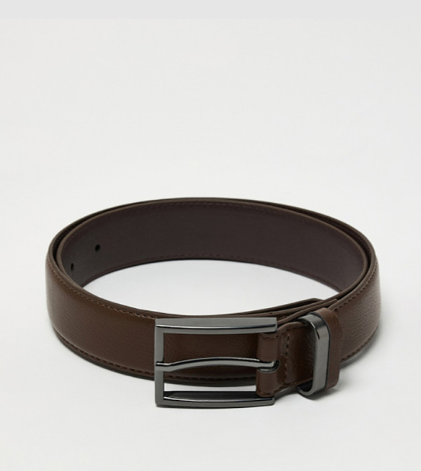 أر آند بي  أحزمة كاجوال  - بني  Non Leather Belts