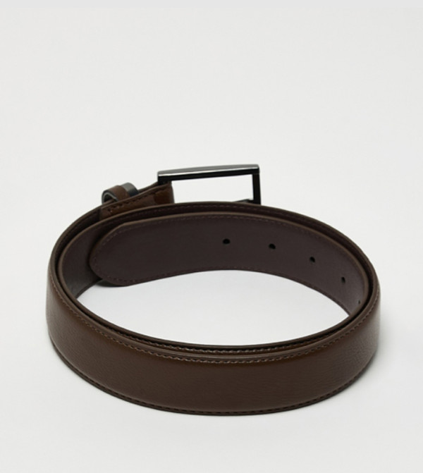 أر آند بي  أحزمة كاجوال  - بني  Non Leather Belts