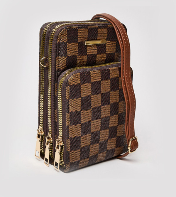 أر آند بي  micro-checks - بني  Cross Body Bags
