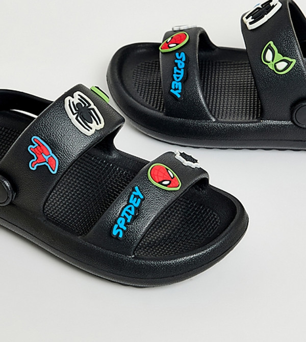 R&B  Flat Sandals - BLACK Flat Sandals