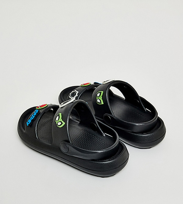 R&B  Flat Sandals - BLACK Flat Sandals