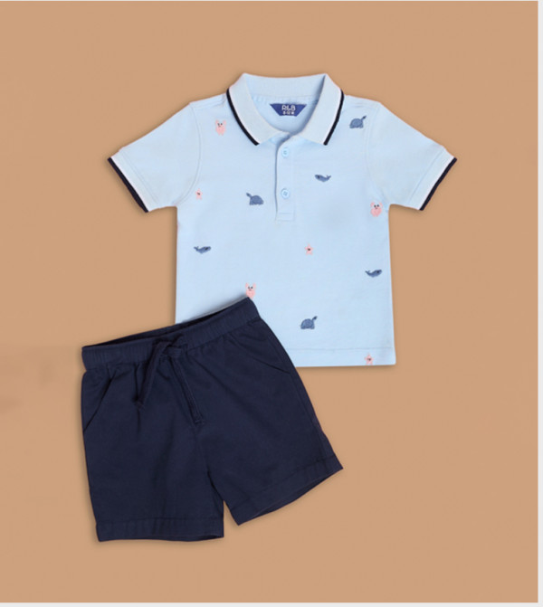 R&B  T-shirts & Bottoms - Blue T-shirts & Bottoms