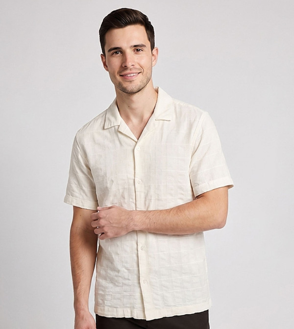 R&B  heritage-tartan - Cream Short Sleeves