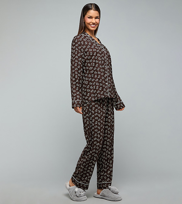 أر آند بي ملابس نوم - بني Pyjama Set