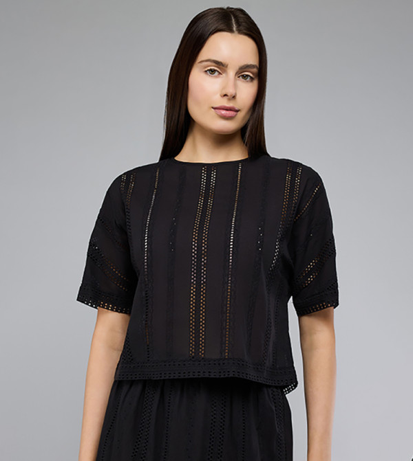 أر آند بي  توبات كاجوال  - أسود Casual Tops
